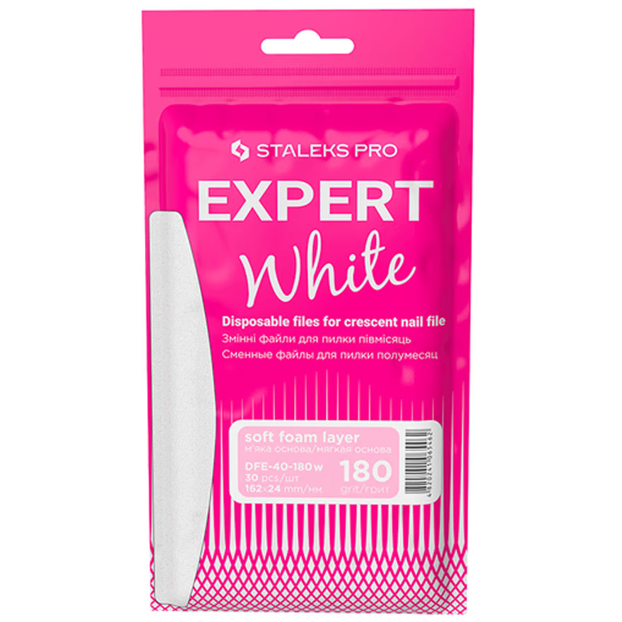 Staleks Pro - Набір змінних файлів EXPERT 40 180 білі, 30 шт