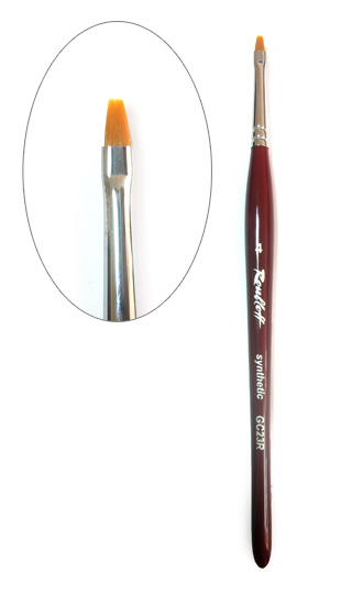 Rubleff brush rectangular for gel and Chinese painting GS23R synthetics No. 4