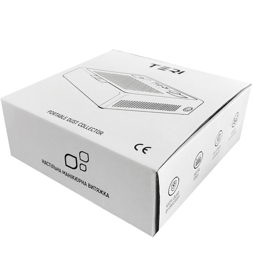 TERI Desktop manicure extractor hood 600M 2024 Ture-S white (metallic mesh) (1 year warranty)