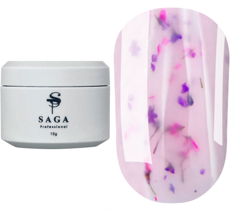 SAGA гель для ногтей цветочный professional Liquid Floral gel 03, 15 мл