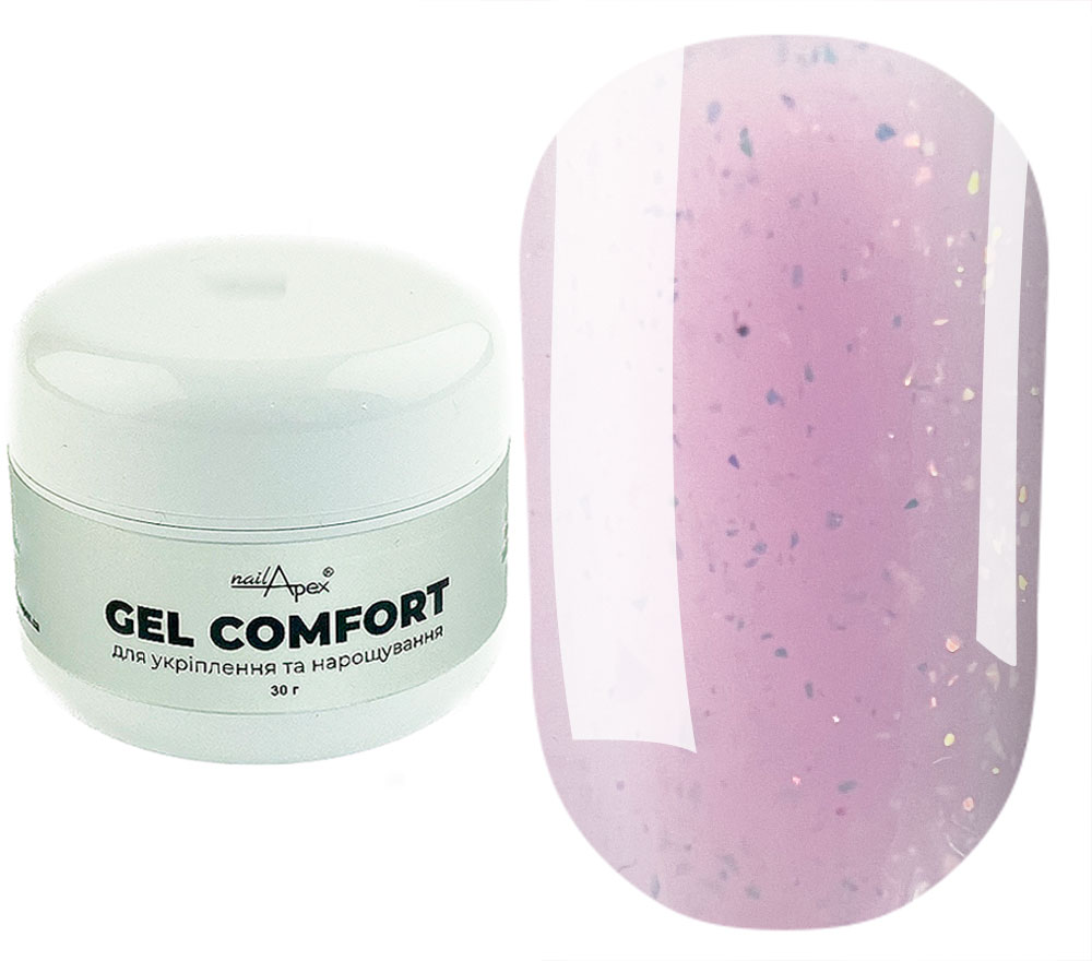 NailApex Gel without sawdust COMFORT GEL No. 13 (pink with flakes), 30 ml NailApex Gel without sawdust COMFORT GEL No. 13 (pink with flakes), 30 ml