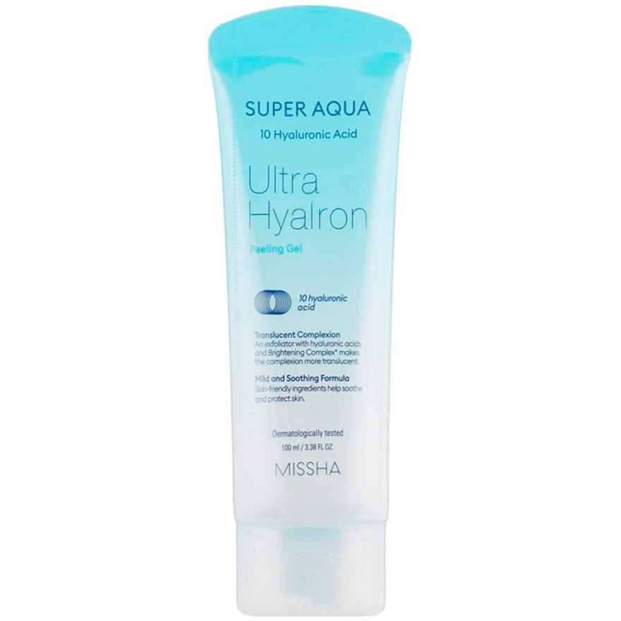 MISSHA Super Aqua Ultra Hyalron Peeling Gel - очищуючий пілинг для обличчя з гіалуроновою кислотою, 100 мл