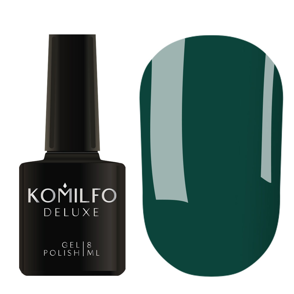 Gel Polish Komilfo Deluxe Series D154 (dark, turquoise green, enamel), 8 ml.