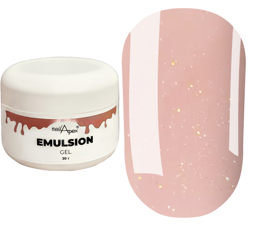 NailApex liquid modeling gel Emulsion No. 3 (delicate milky pink shade with golden pink microshine) 30 g