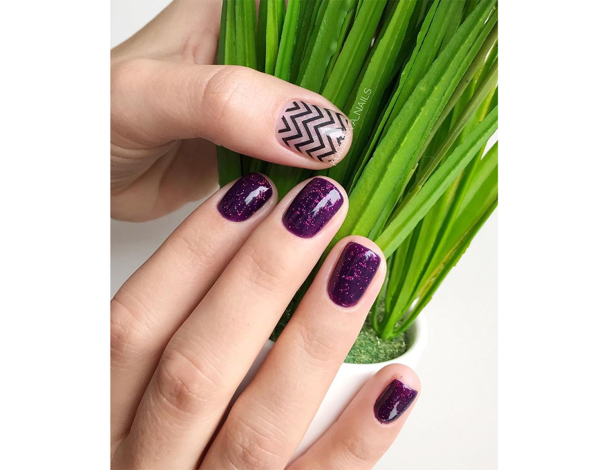 Gel polish Atica Full of Stars GPM115 (purple, glitter), 7.5 ml