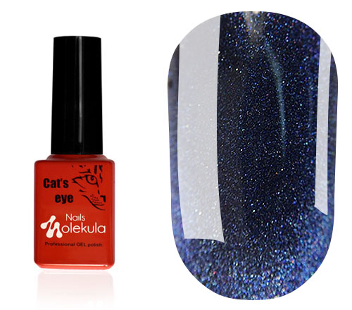 Molekula 9D Cats eye gel varnish No. 904 (blue, magnetic), 6 ml