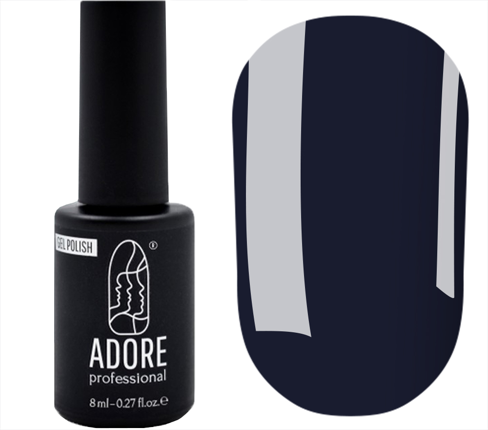 ADORE Professional Гель-лак 499 "black navy" (темно-синий, эмаль), 8 мл