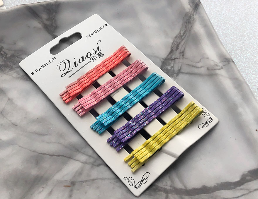 Set of invisible multicolored No. 3, 5,5 cm wavy (20 pcs)