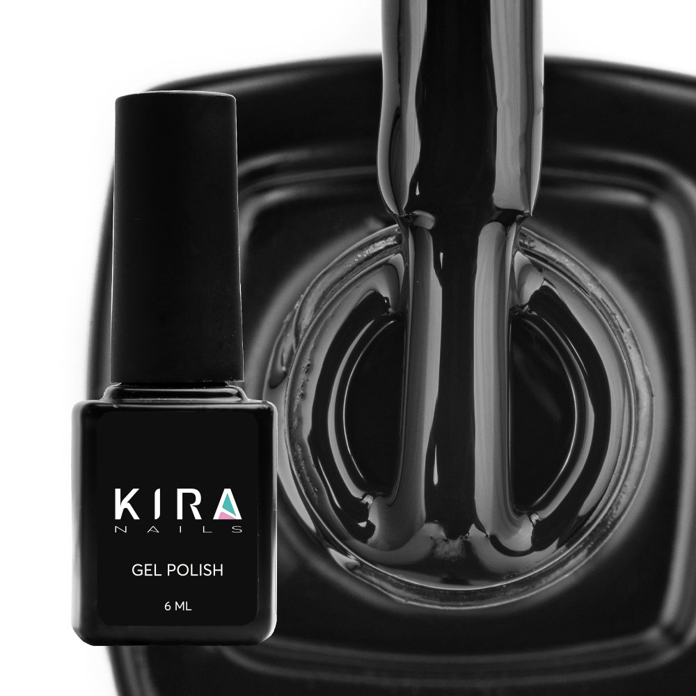 Kira Nails gel-varnish No. 035 (black, enamel), 6 ml