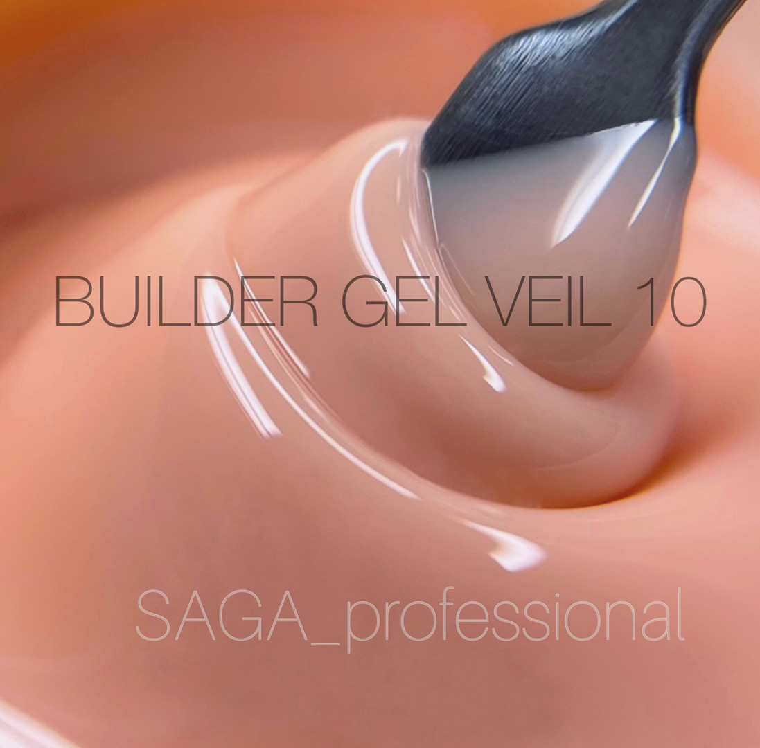 SAGA professional Builder Gel Veil 10 (нежный персиковый), 15 мл