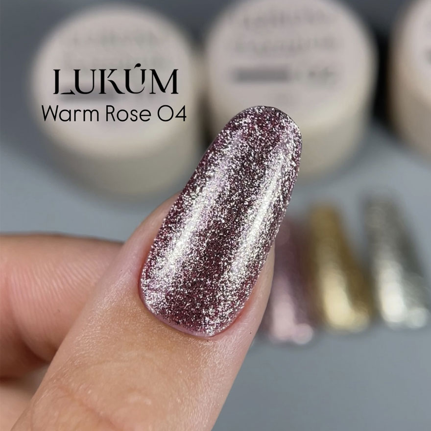 Lukum Гель для ногтей Platinum gel paint 04 (Warm Rose), 5 мл