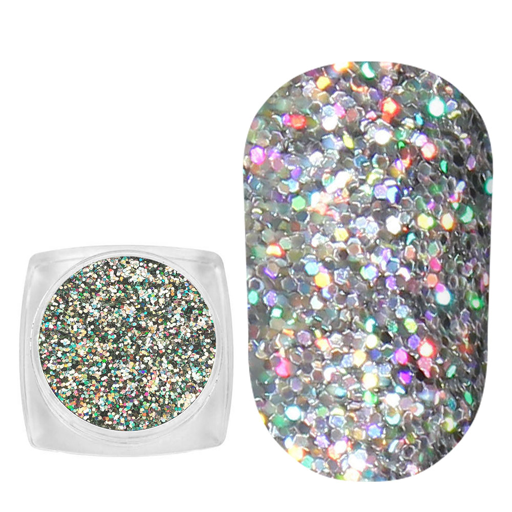 Komilfo spangles 104G, size 0.4 mm, (silver, hologram) E, 2.5 g Komilfo spangles 104G, size 0.4 mm, (silver, hologram) E, 2.5 g