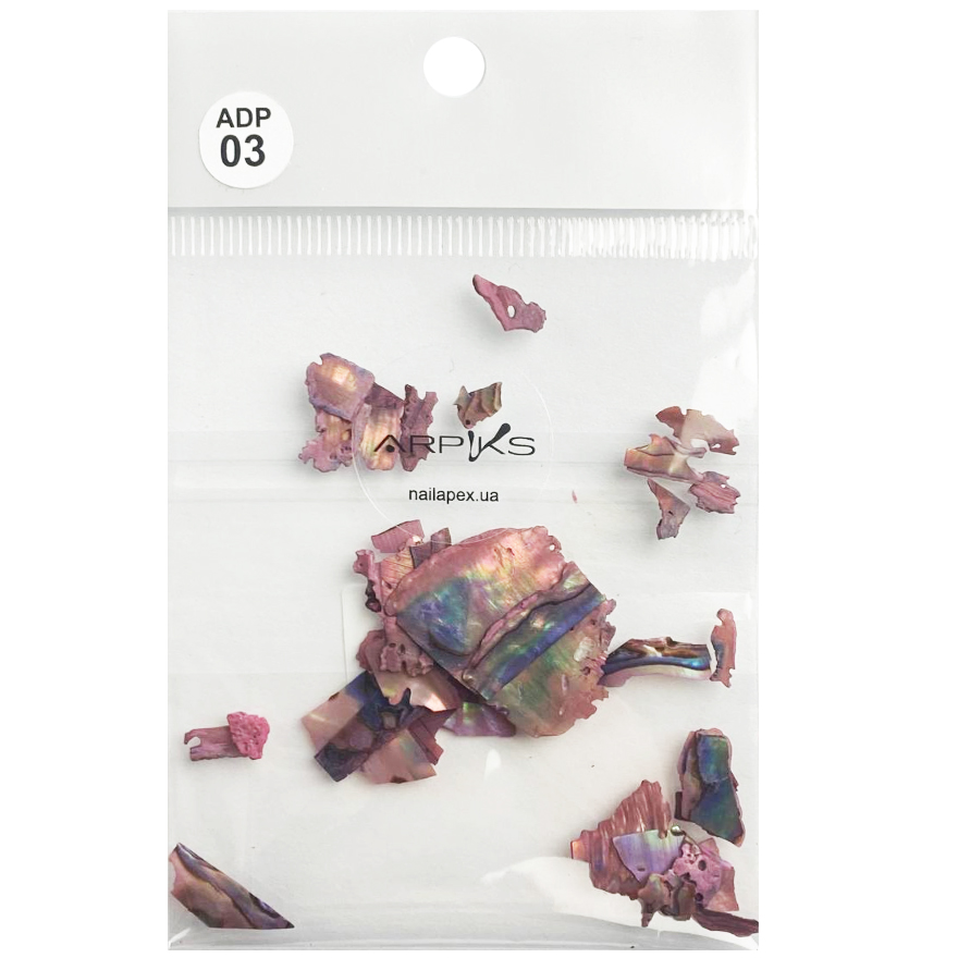 NailApex Mother of pearl for nail design, lilac hologram natural (ADP03)