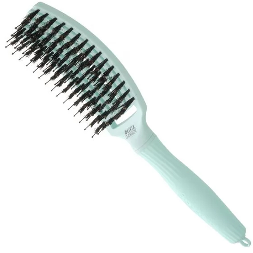 Olivia Garden Massage Brush Natural Bristle Finger Brush Combo Fizzy Mint