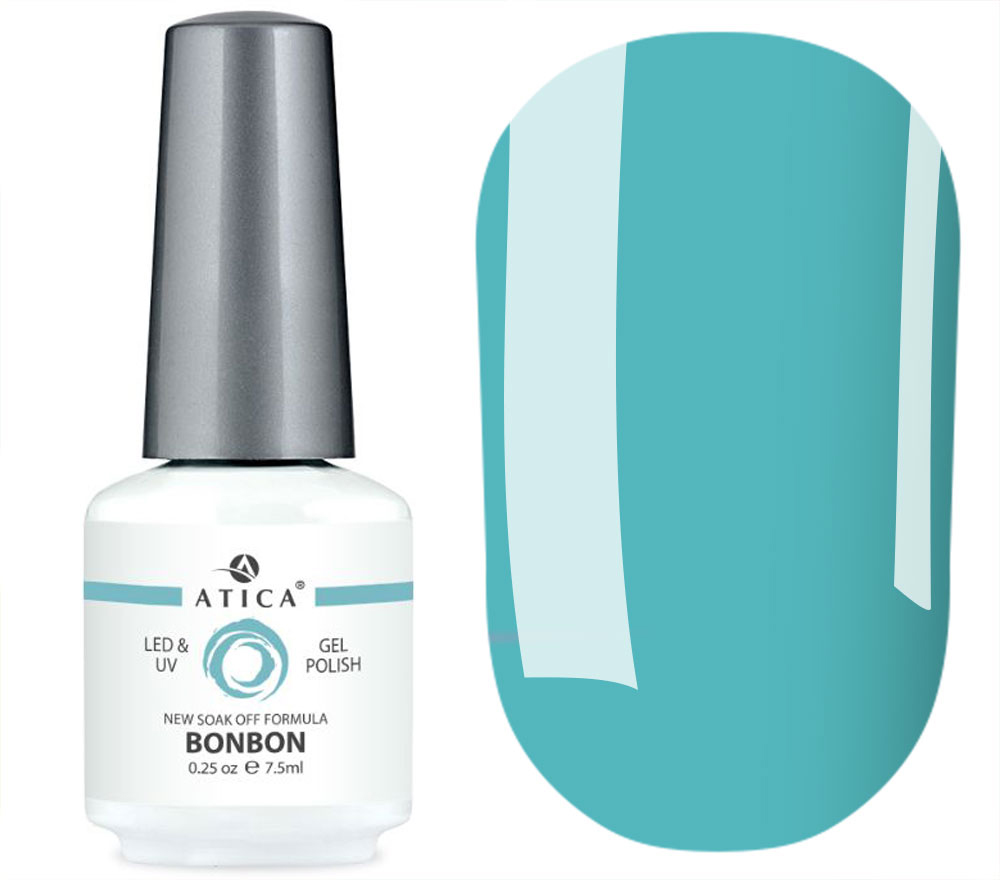 Gel polish Atica Bonbon (azure, enamel), 7.5 ml