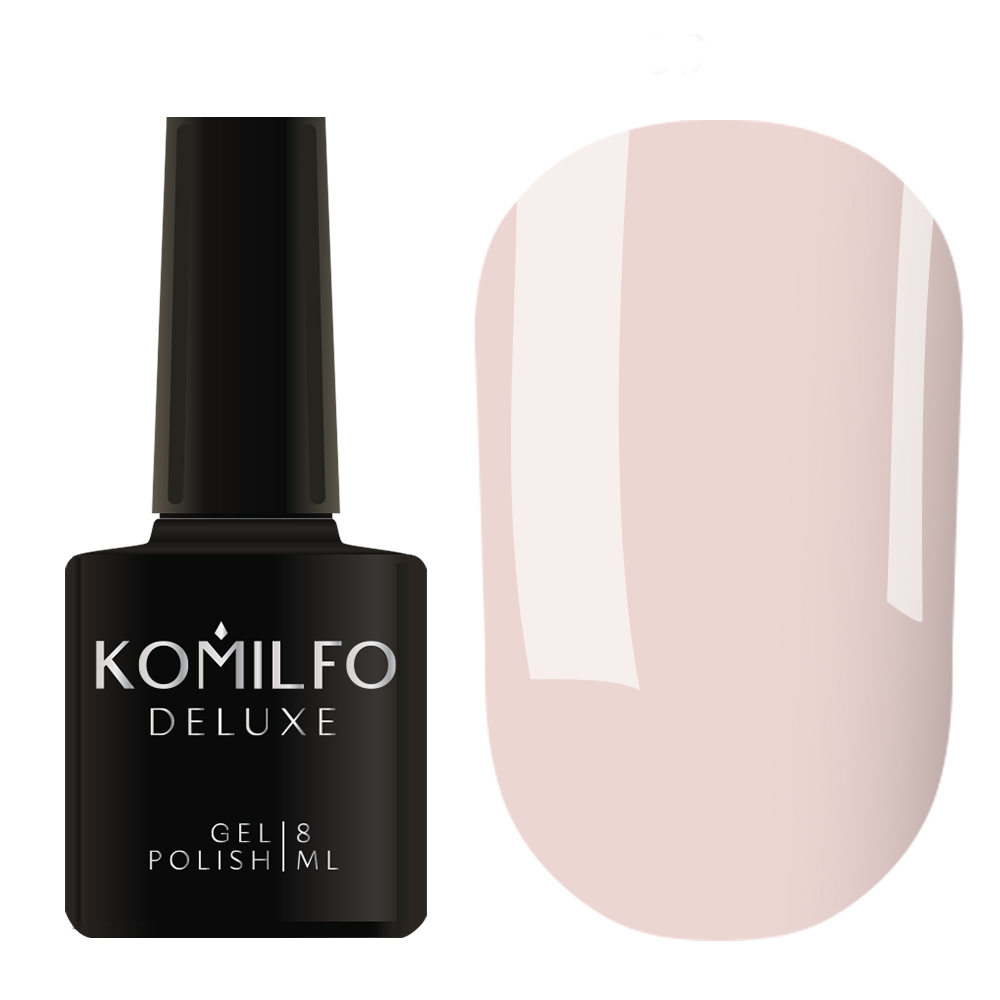 Gel varnish Komilfo Deluxe Series No. D035 (light beige-gray, enamel), 8 ml