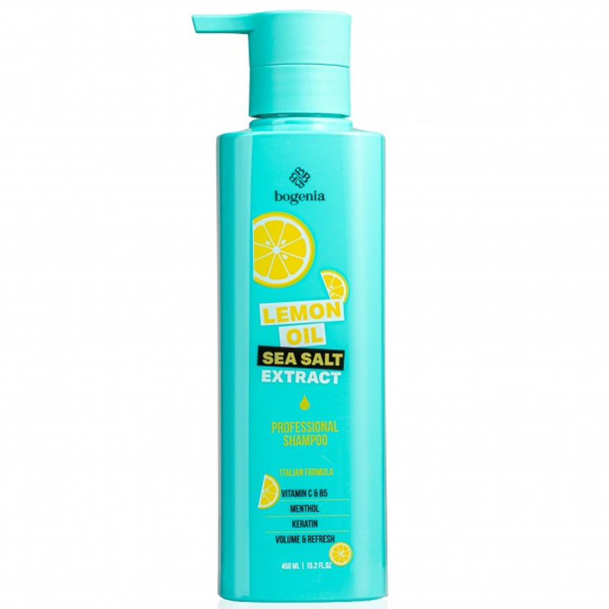 BOGENIA Шампунь для волосся Lemon Oil & Sea Salt Shampoo, 450 мл