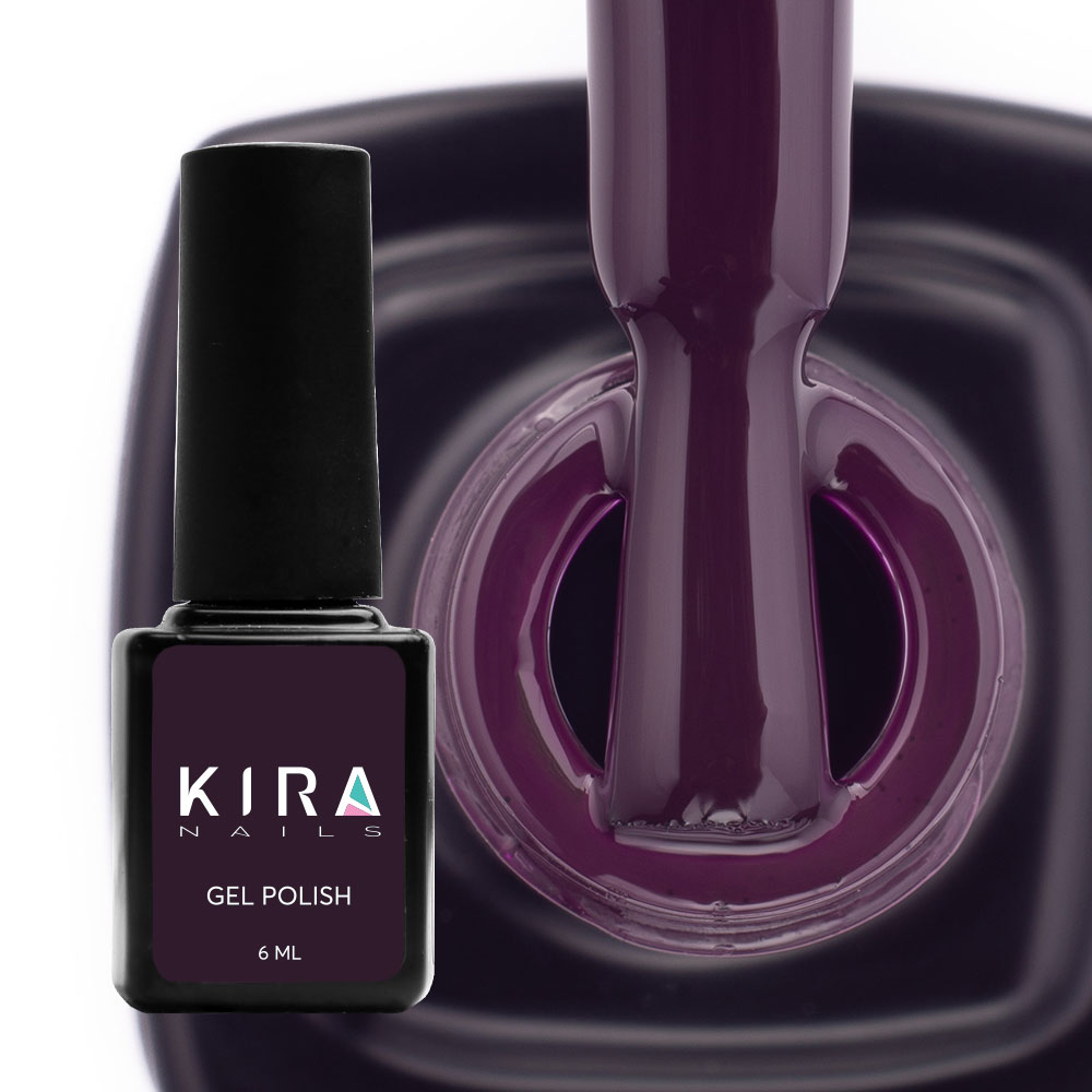 Kira Nails gel-varnish No. 153 (dark eggplant, enamel), 6 ml