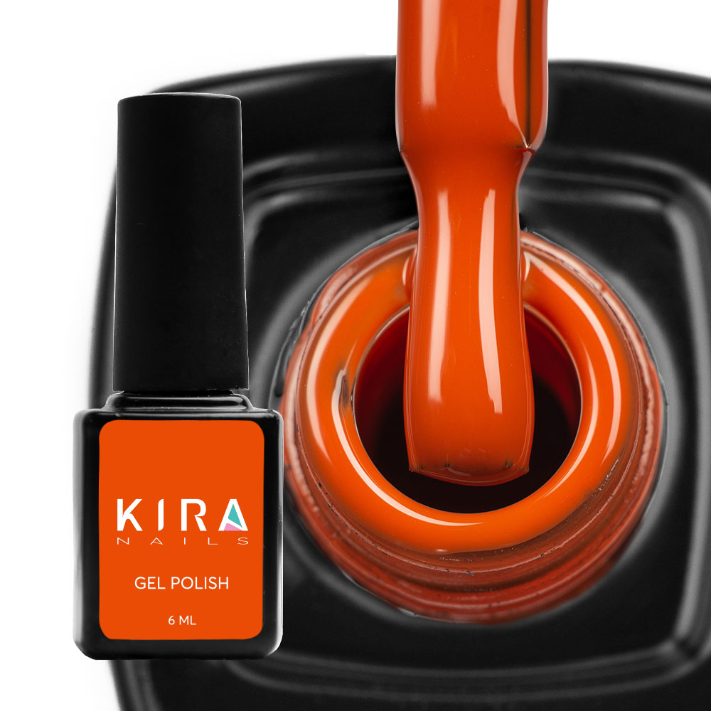 Kira Nails gel varnish No. 145 (orange-red, enamel), 6 ml