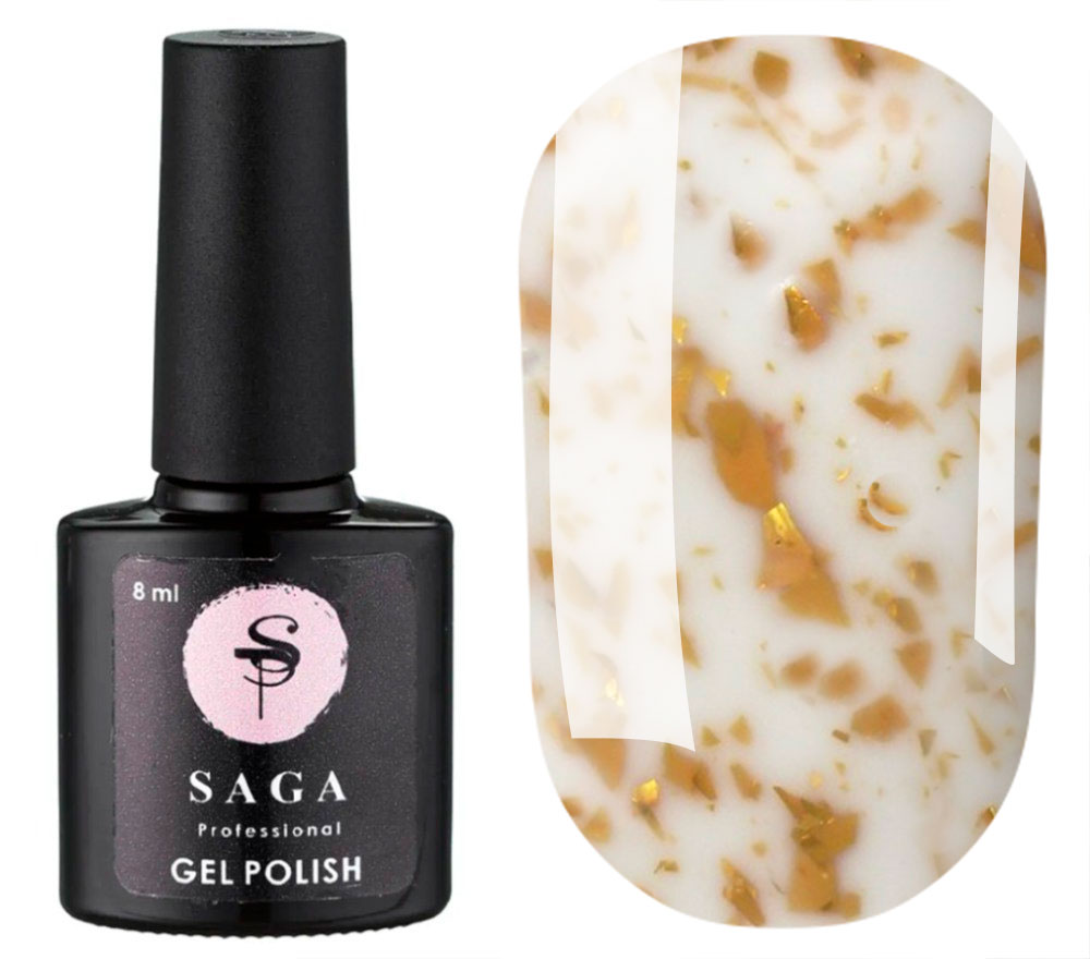 SAGA professional LEAF BASE 4 (milky with gold leaf), 8 ml