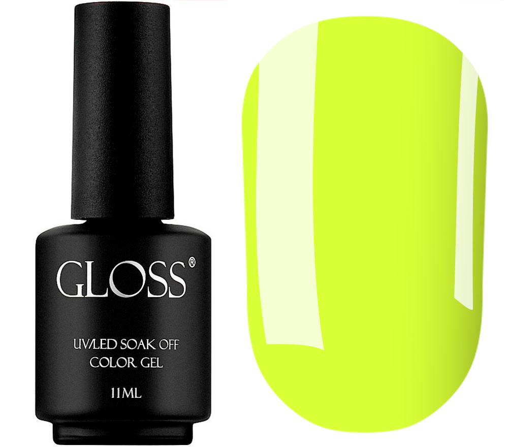 Гель-лак GLOSS Lemon Drops 503 (салатовий неоновий), 11 мл