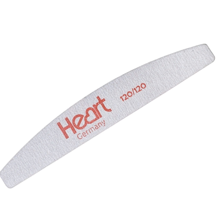 Пилка для ногтей HEART Half 120/120, полукруг, серая