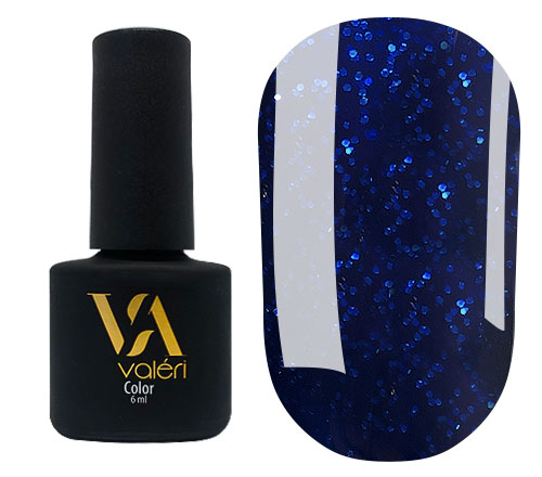 Valeri Gel nail polish 113 (black-blue with blue glitter), 6 ml Valeri Gel nail polish 113 (black-blue with blue glitter), 6 ml