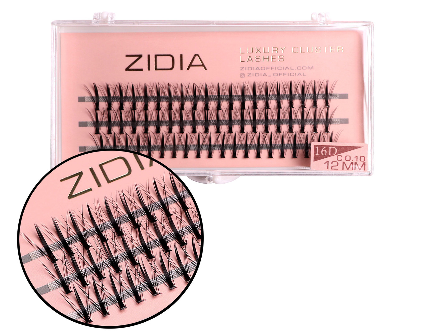 Zidia Cluster lashes 16D KIM C 0,10 (3 ленты, размер 12 mm)