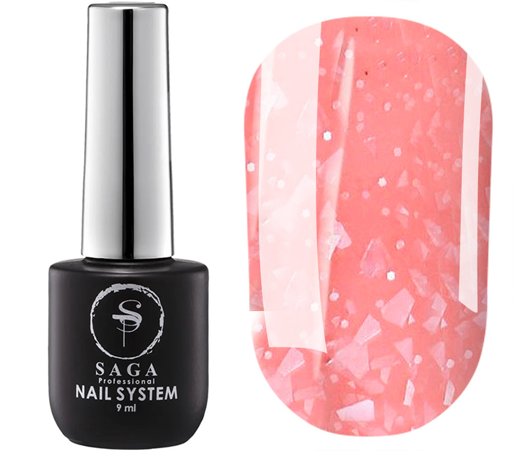 SAGA professional LEAF BASE 9 (light coral with gold leaf), 8 ml