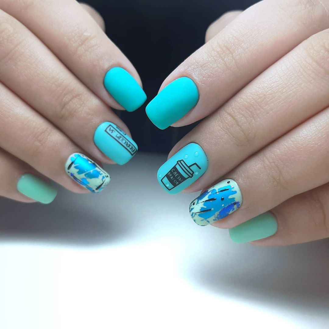 Kira Nails gel varnish No. 086 (greenish-turquoise, enamel), 6 ml