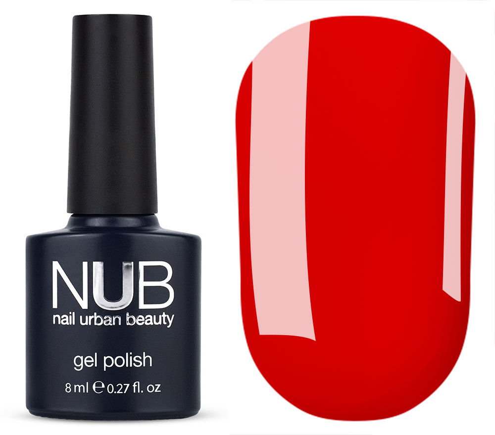 Гель-лак NUB 244 Scarlet (яркий красный, эмаль), 8 мл