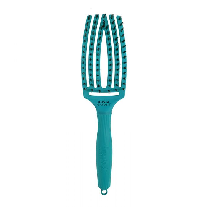 Olivia Garden Щетка массажная с натуральной щетиной Finger Brush Combo Medium Tropical Ocean