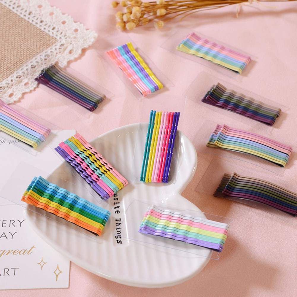 Multicolored invisible pins No. 4, 5.5 cm wavy (10 pcs)