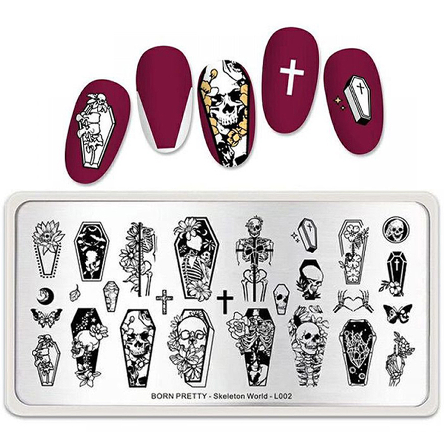 Born Pretty Пластина для стемпінгу Skeleton World L002 Born Pretty Пластина для стемпінгу Skeleton World L002