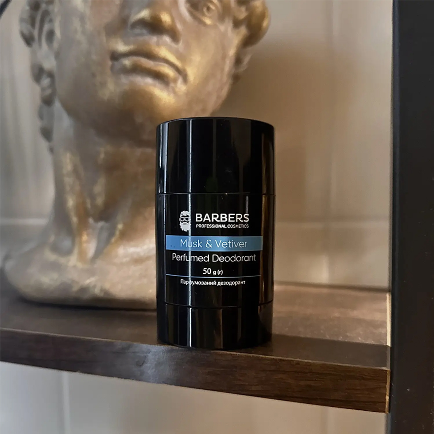 BARBERS Дезодорант парфумований Musk & Vetiver, 50 г