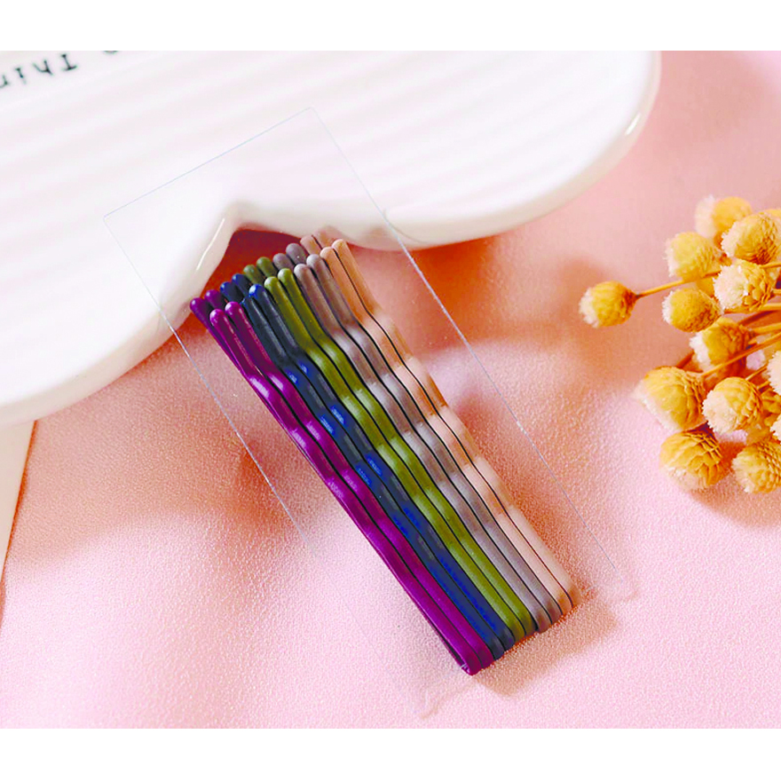 Multicolored invisible pins, matte, 5.5 cm wavy (10pcs) Multicolored invisible pins, matte, 5.5 cm wavy (10pcs)