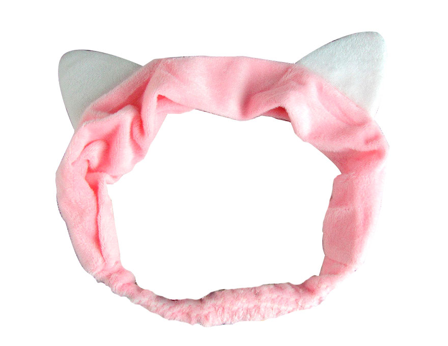 Cosmetic headband with ears, pale pink Cosmetic headband with ears, pale pink