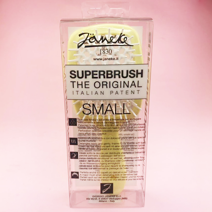 Janeke Superbrush Small Гребінець для волосся Жовтий з Білим Janeke Superbrush Small Гребінець для волосся Жовтий з Білим