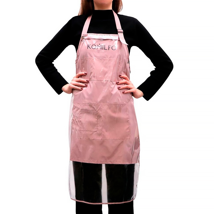 Komilfo apron, powder, short, with a thick PVC fluff