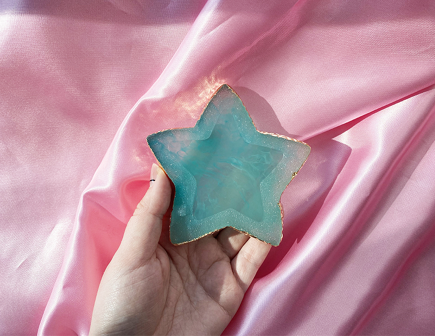 Палитра для разведения красок + цветная доска для фото дизайна ногтей, звезда (зеленая)