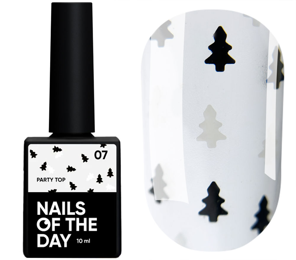 Nails Of The Day Nail top Party top No. 02 (transparent with fine shimmer), 10 ml