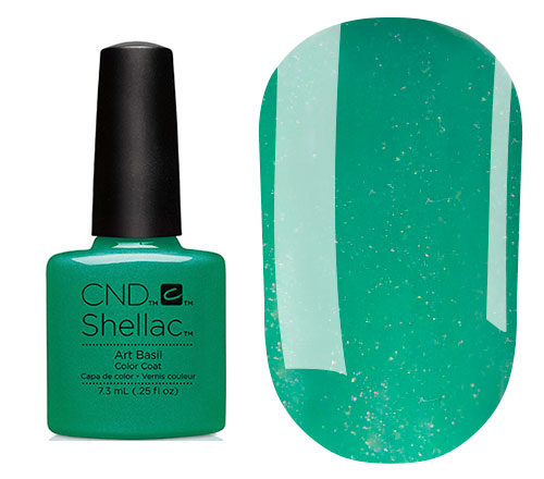 Гель-лак CND Shellac, Art Basil (зелений з мікроблиском), 7,3 мл