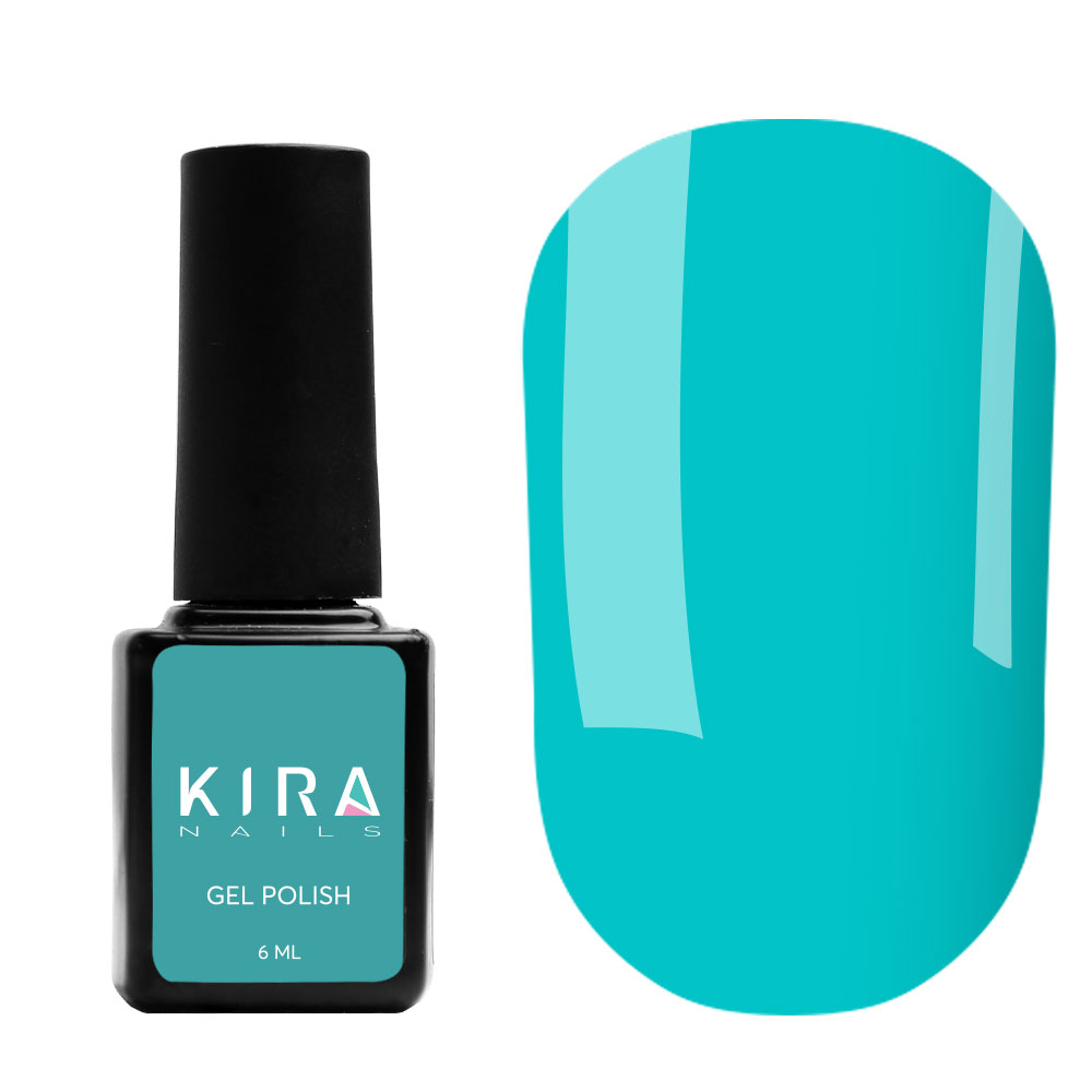 Kira Nails gel varnish No. 086 (greenish-turquoise, enamel), 6 ml