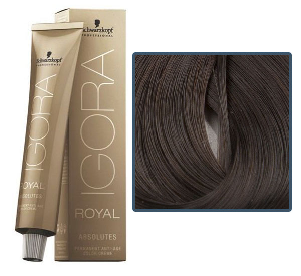 Professional hair dye IGORA Royal Absolutes 4-60 medium brown chocolate natural, 60ml