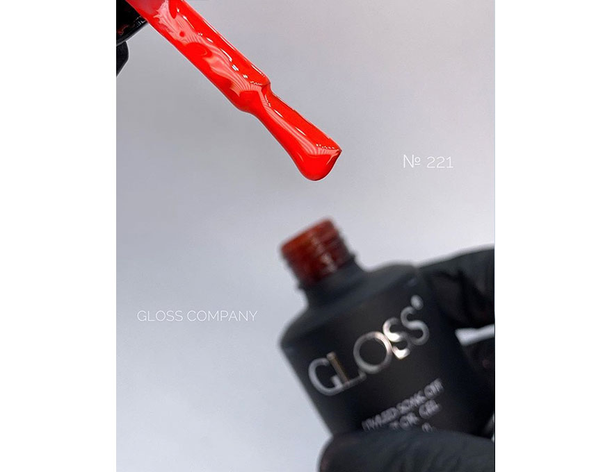 Гель-лак GLOSS 221 (морквяний), 11 мл