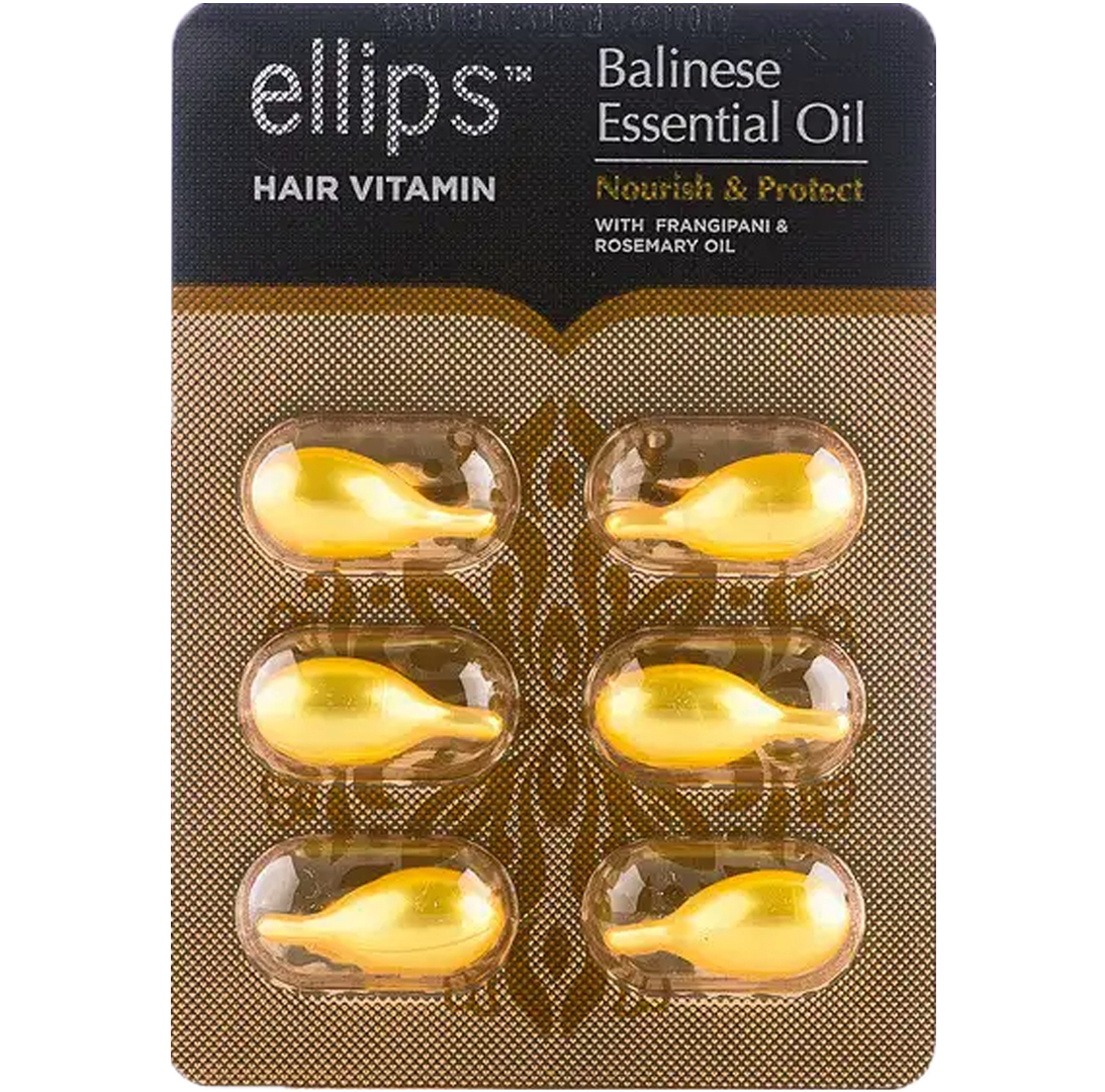 Ellips Hair Vitamin Вітаміни для волосся "Живлення та захист Балі" з олією плюмерії та олією розмарину, 6*1 мл Ellips Hair Vitamin Вітаміни для волосся "Живлення та захист Балі" з олією плюмерії та олією розмарину, 6*1 мл