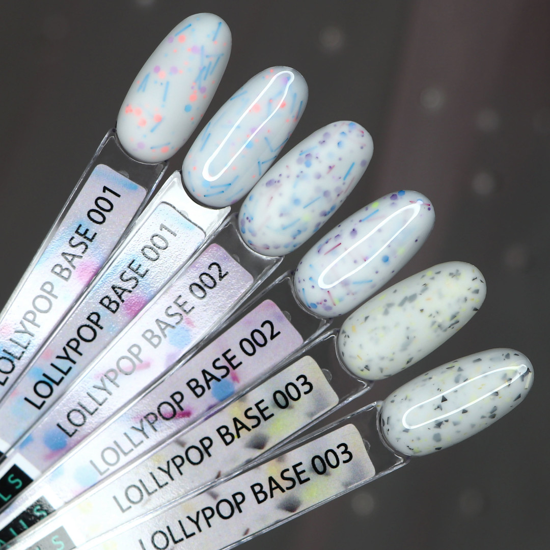Kira Nails Lollypop Base №002 (белый с разноцветными хлопьями), 6 мл Kira Nails Lollypop Base №002 (белый с разноцветными хлопьями), 6 мл