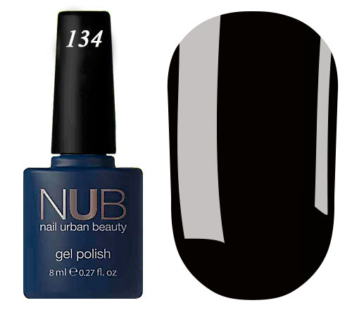 Гель-лак NUB 134 Tiny Black Dress (черный, эмаль), 8 мл