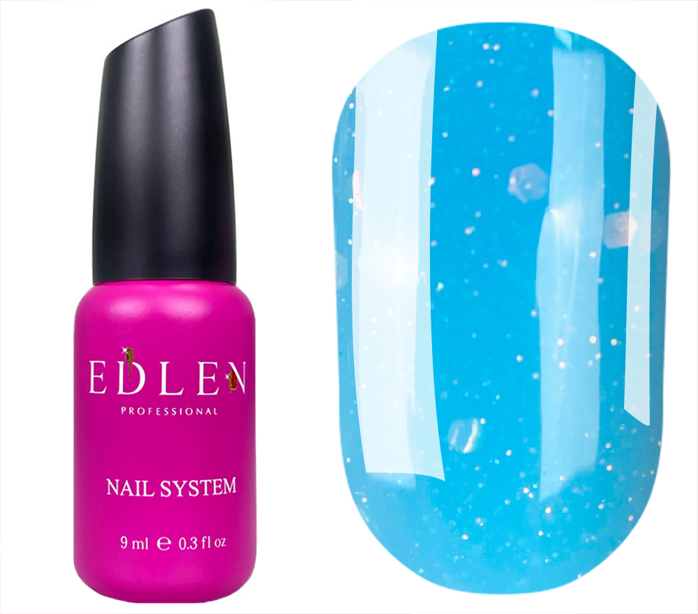 Edlen Base for nails Cover base Pixie 41 (blue, with sparkles), 9 ml