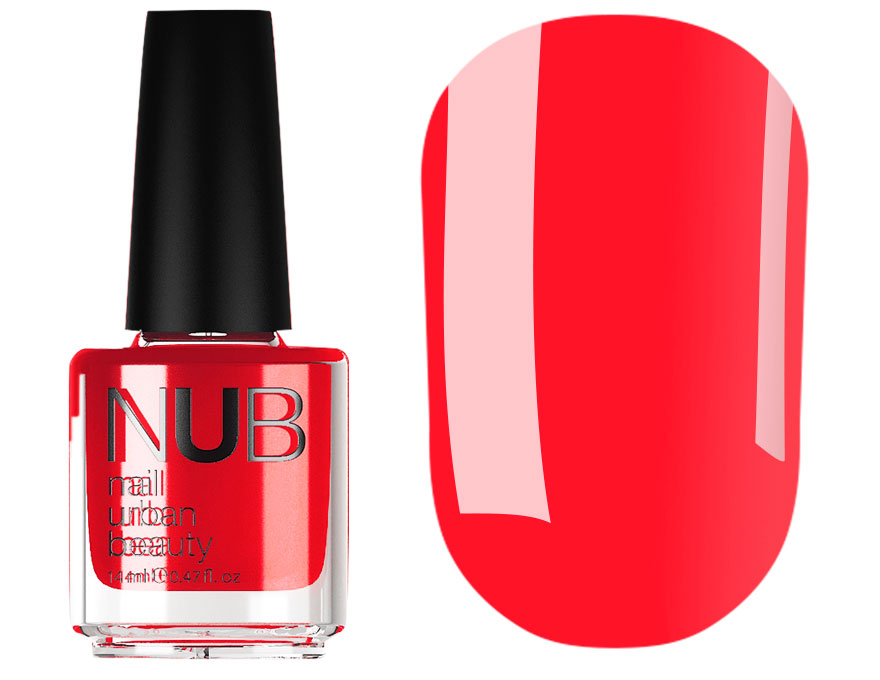 NUB 007 Red Room nail polish (red coral, enamel), 14 ml